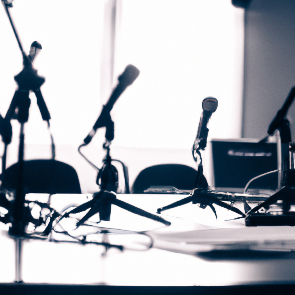 Estudiantes de periodismo en Argentina trabajando en una sala de redacción moderna con cámaras, micrófonos y computadoras